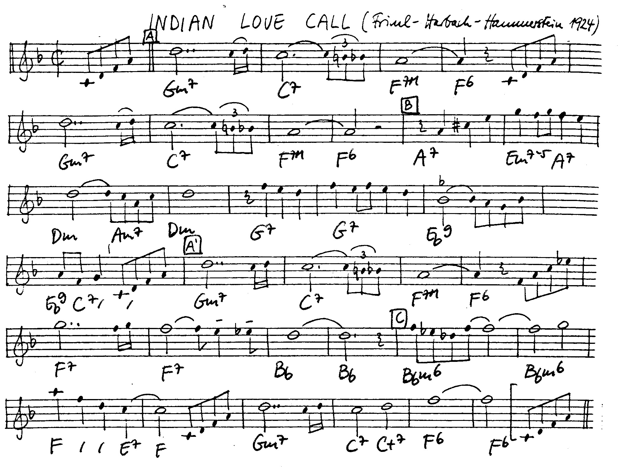 indian love call leadsheet – book us for your next 20s or gatsby event